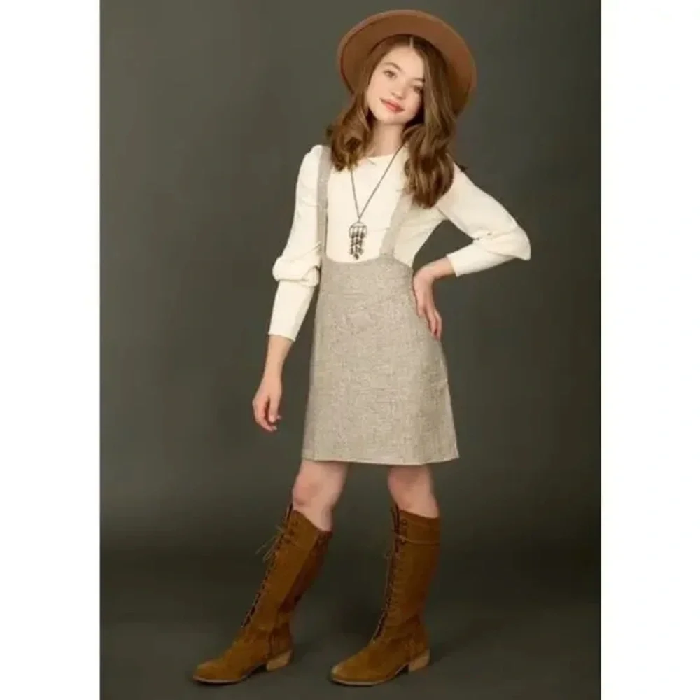 NWT Joyfolie Mia Joy “Yessica” Jumper • Oat Twill • Size 14